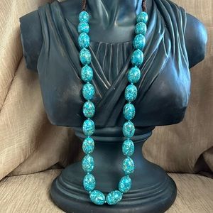 Composite Turquoise Graduated bead necklace